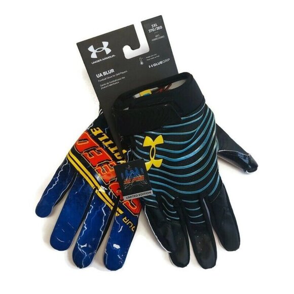 Under Armour Mens 2XL UA Blur Limited Edition Football Receiver Glue Grip Gloves - Picture 1 of 5